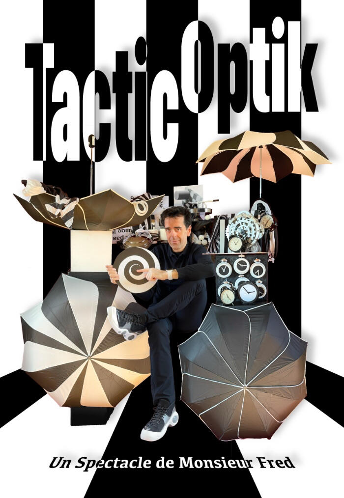 TactiOptik Affiche de représentation magique tout public avec effets d’illusion d’optique pour les vacances de Noël.